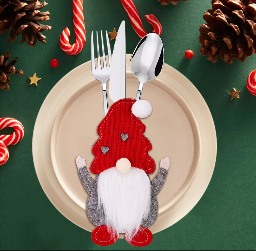 5pc Christmas Gonk Cutlery Holder