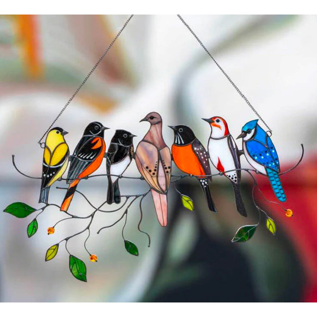 Stained Glass Bird Suncatcher - Francia