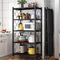 5 tier foldable metallic kitchen rack