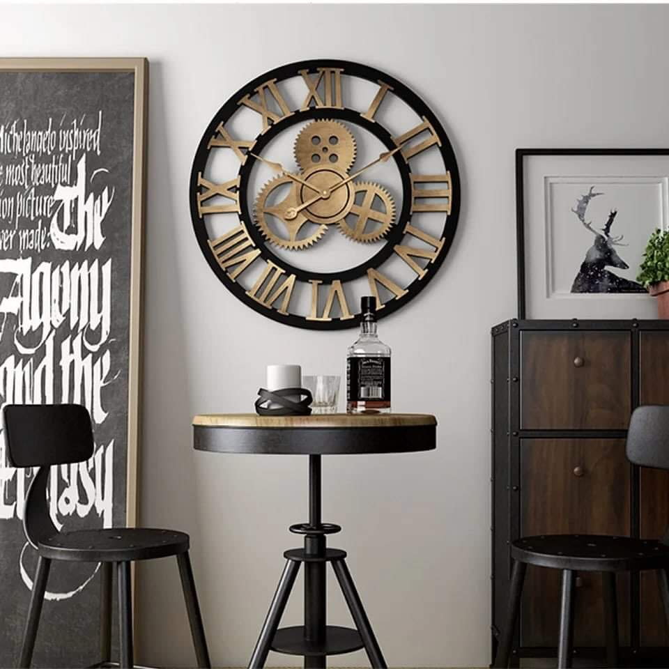 Vintage Gear Pocket Wall Clock
