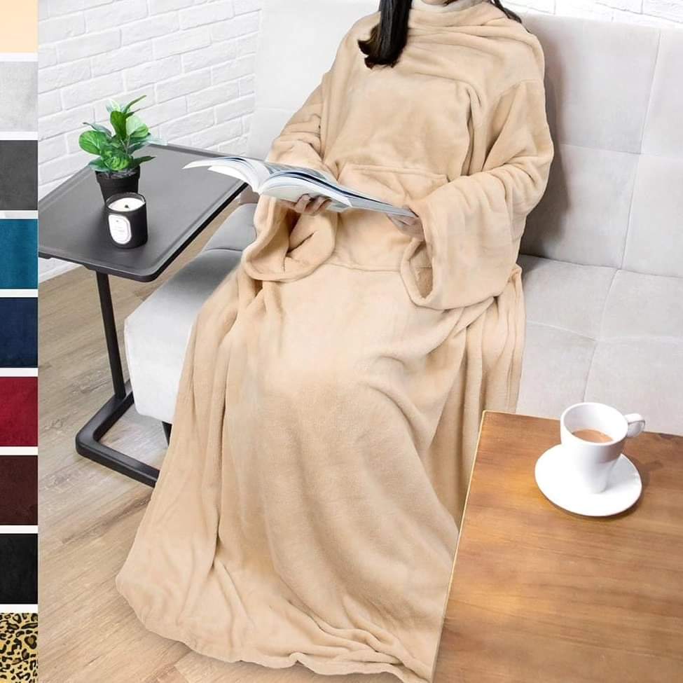 Fleece Blanket with Sleeves