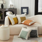 Cushion with Geometric Embroidery