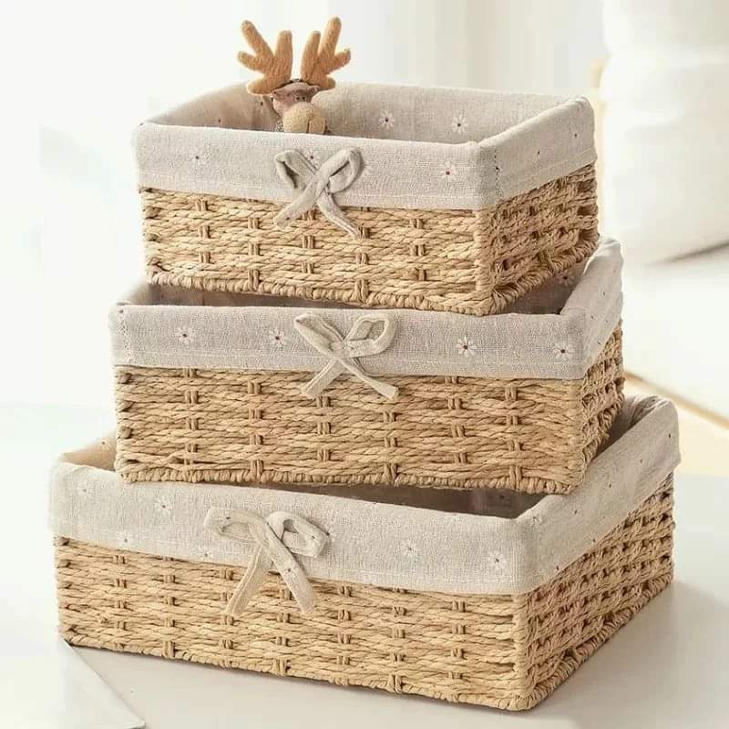3 piece rattan basket