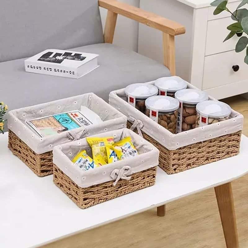 3 piece rattan basket