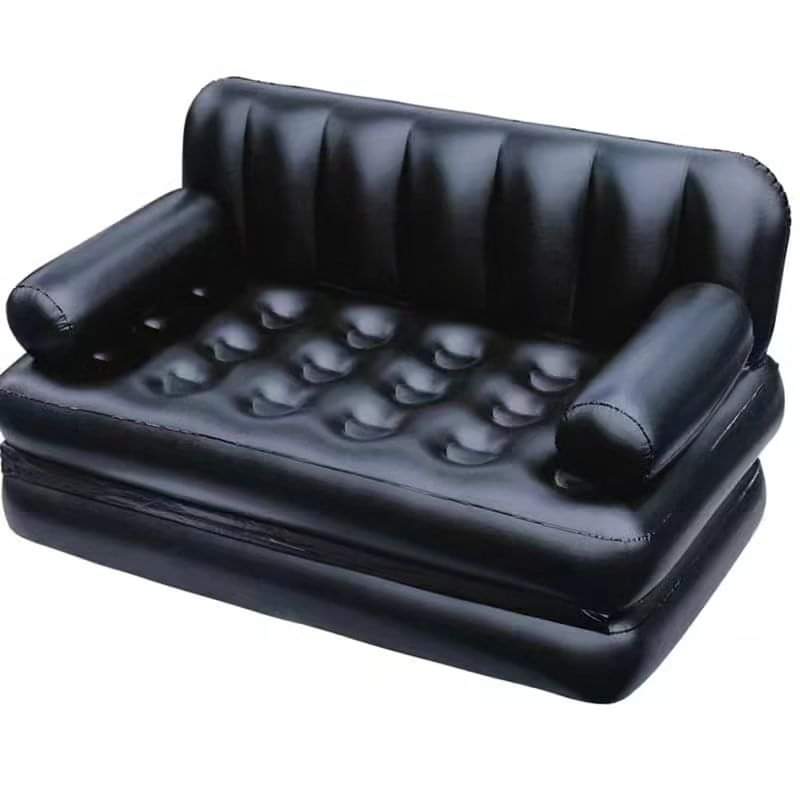 Inflatable sofa bed with pump