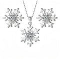 Silver Snowflake Earrings & Necklace Set