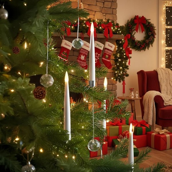 LED candle set without flame for Christmas trees & festive decorations