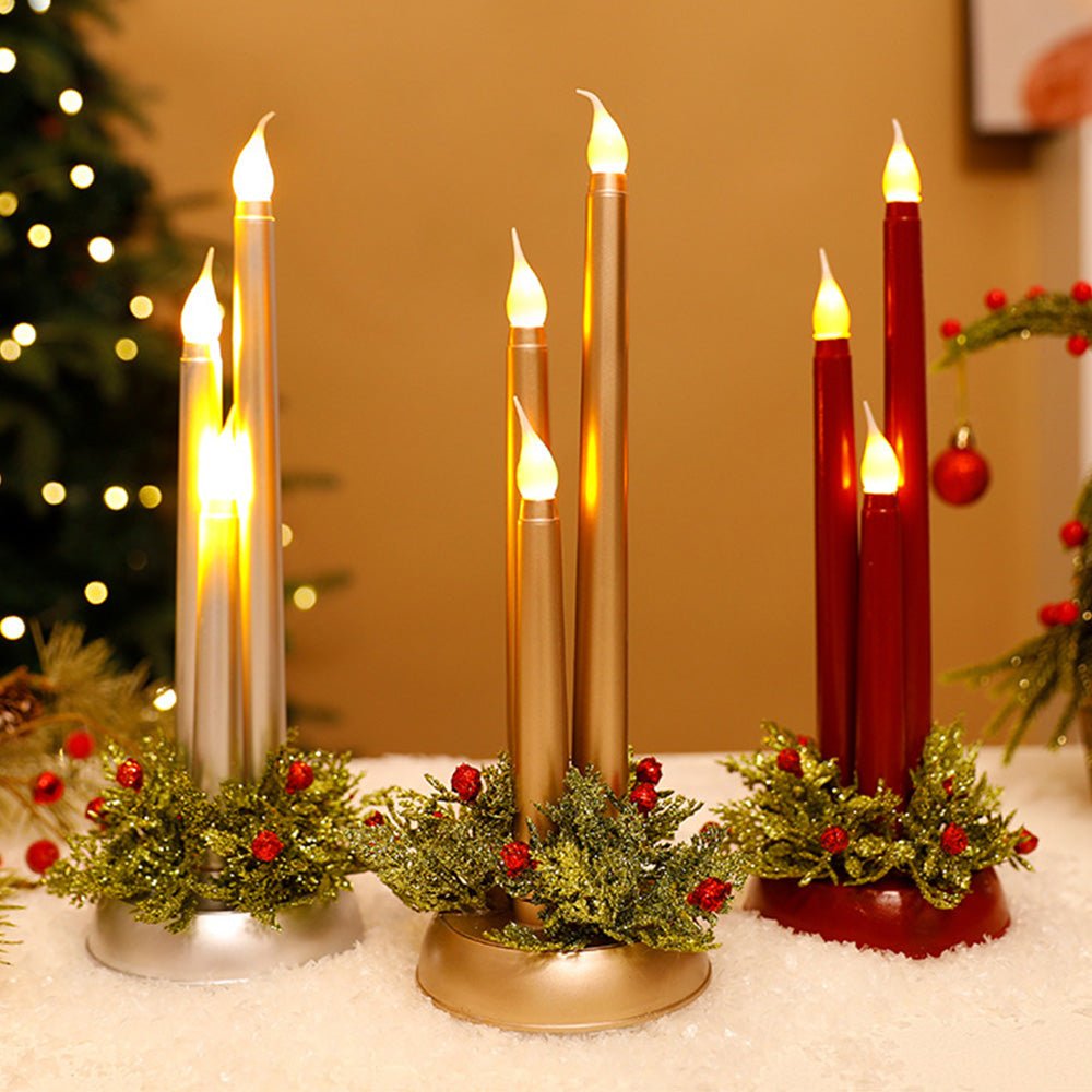 Flameless LED Christmas Candles with Realistic Flickering Light