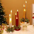 Flameless LED Christmas Candles with Realistic Flickering Light