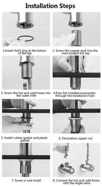 Flexible faucet with 360° spray function for bathroom & kitchen