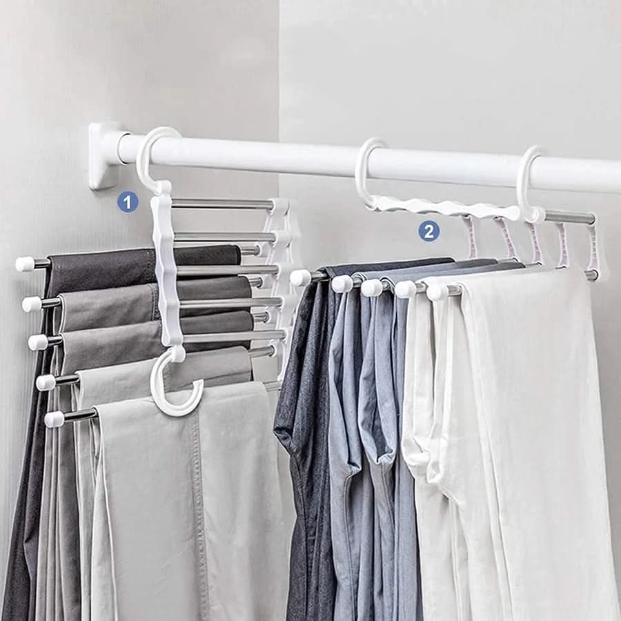 5-in-1 Foldable Clothes Hanger with Rotatable Hook