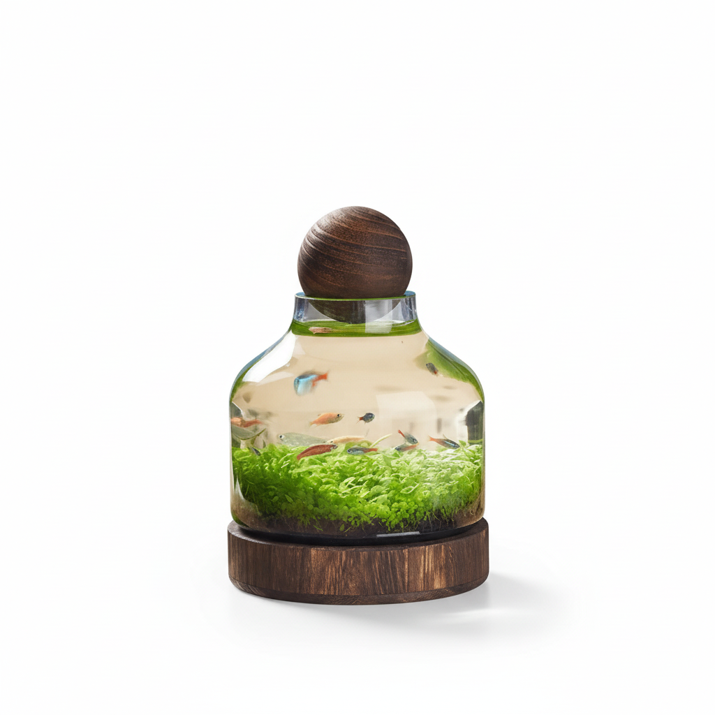 Compact Glass Micro Aquarium with 24 × 17 cm and 36 × 17 cm Options