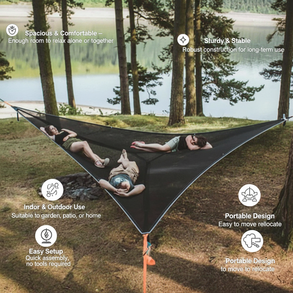 SturdyRest Hammock with Frame – Comfortable Relaxation for Indoors and Outdoors