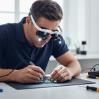 Magnifying glasses with LED lamps for double eyes