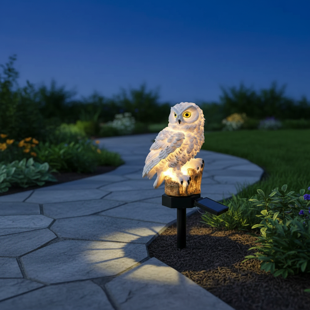 OwlGlow Solar-Powered Garden Lamp