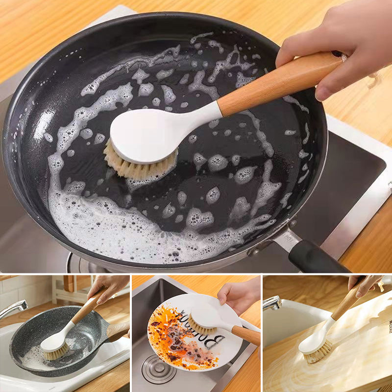 Wooden Handle Pan Brush
