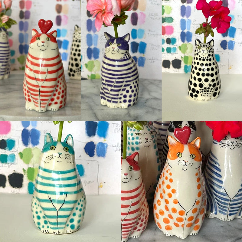 Dotted Cat Vase