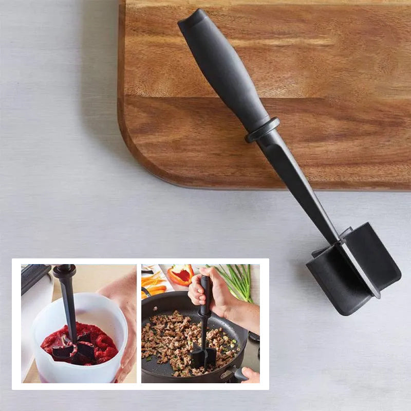 Multifunctional heat-resistant meat masher