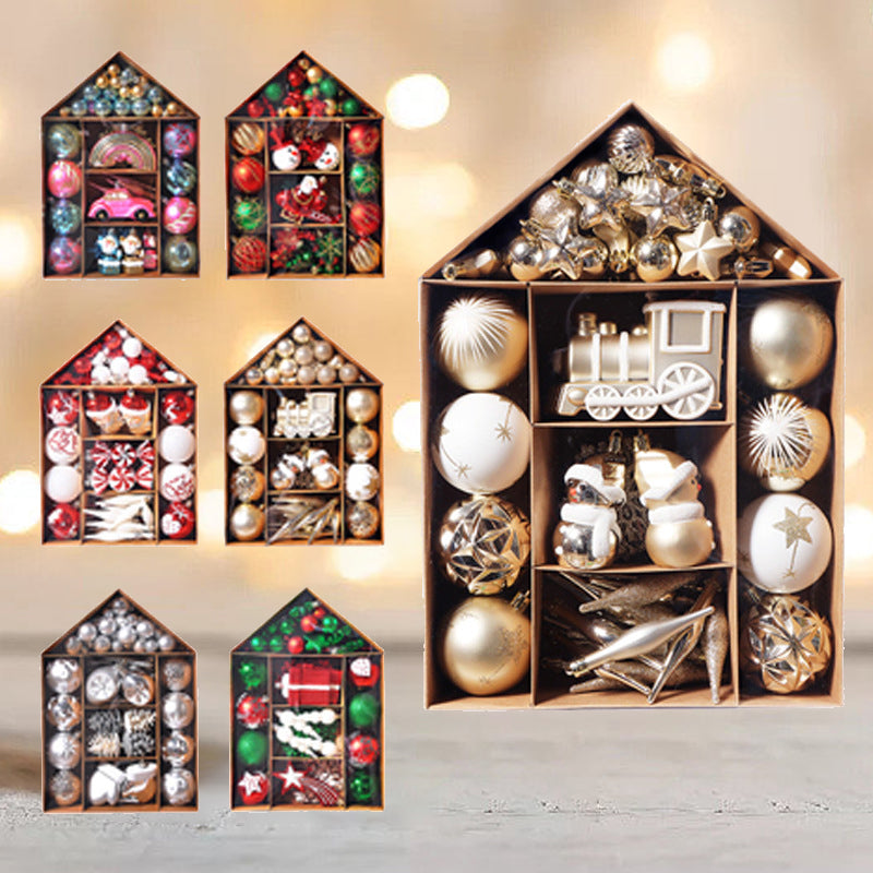 Christmas Ball Ornaments with Hanging Hooks, Multi-Piece Sets