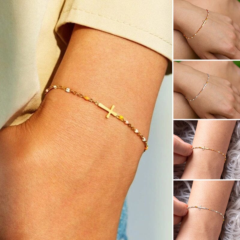Adjustable Cross Bracelet for Friendship & Faith – Silver or Gold – Gift Box Option