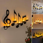 Black Music Note Wall Light