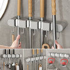 Multifunctional Mop Holder with Hooks