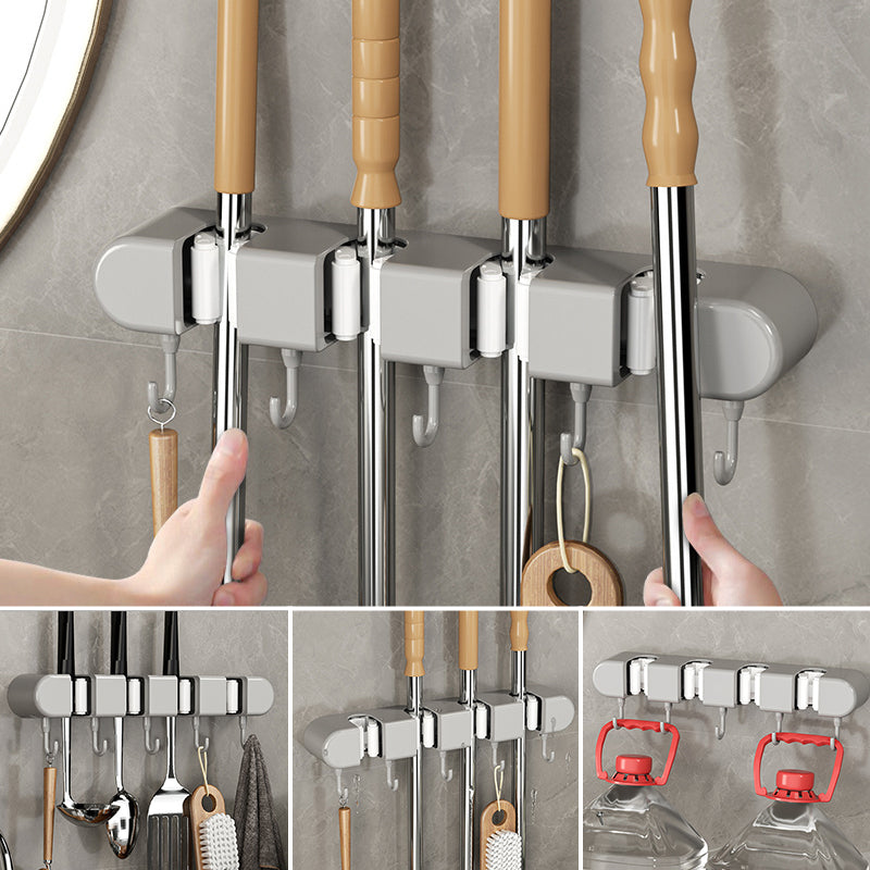 Multifunctional Mop Holder with Hooks