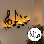 Black Music Note Wall Light