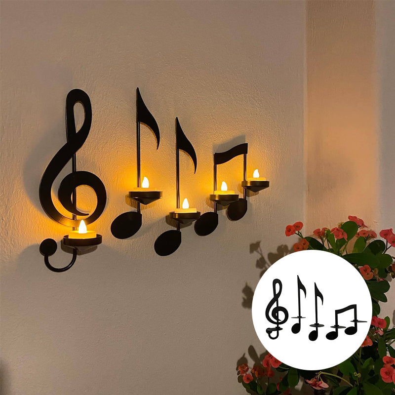 Black Music Note Wall Light