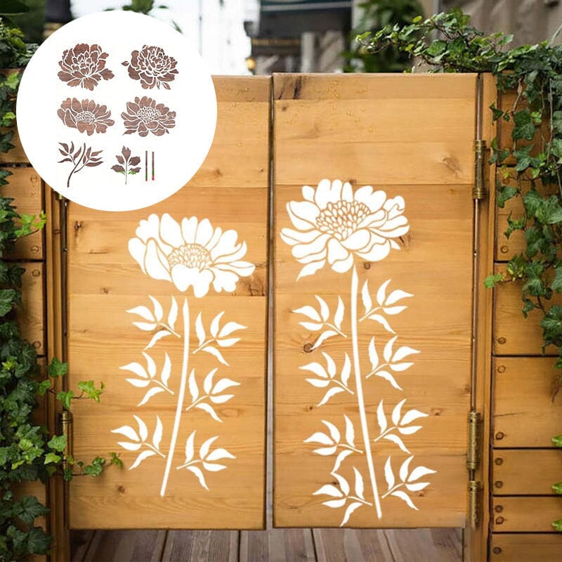 DIY Decoration - Garden Fence Large Flower Drawing Templates