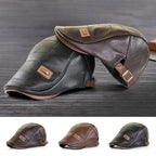 New trendy leather beret