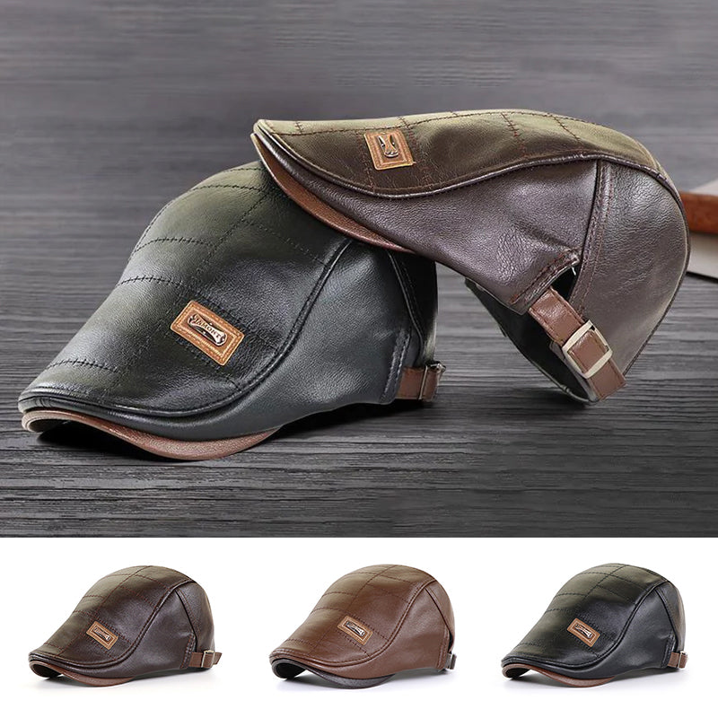 New trendy leather beret