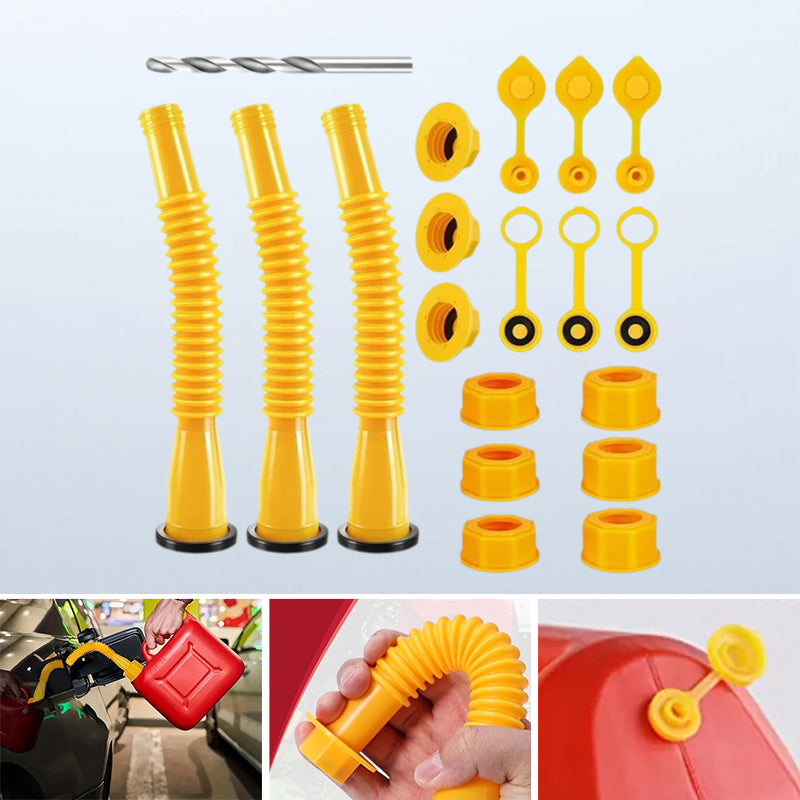 Upgraded replacement fuel can spout with flexible head