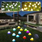 LED Solar String Lights Ground Stake Mushroom Lights