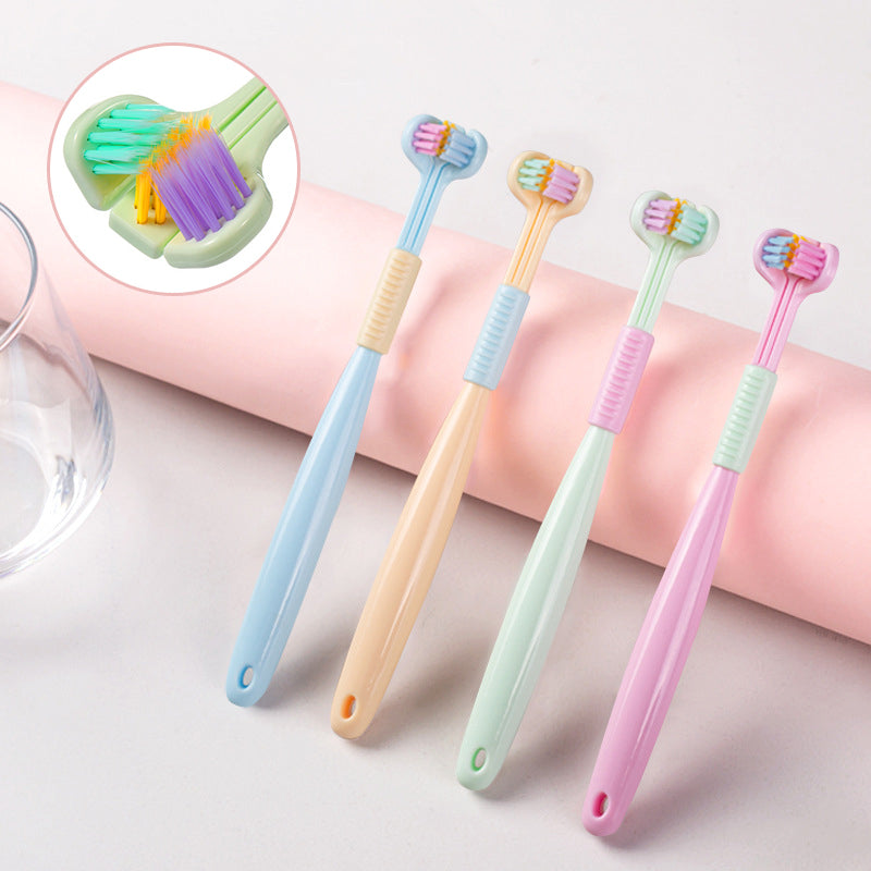 Three-sided toothbrush