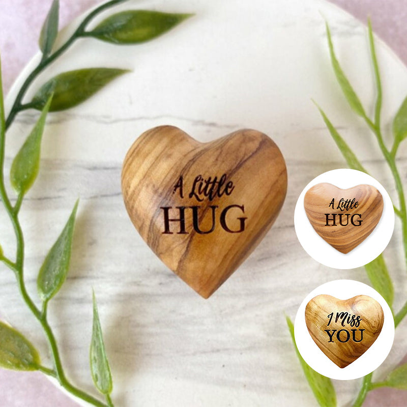Small Pocket Hug Wooden Heart Token