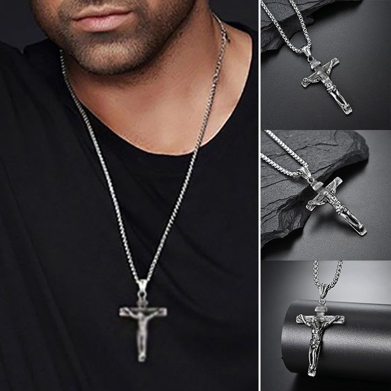 Titanium Steel Cross Pendant Necklace