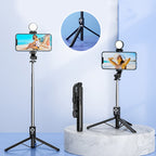 Selfie stick with LED fill light