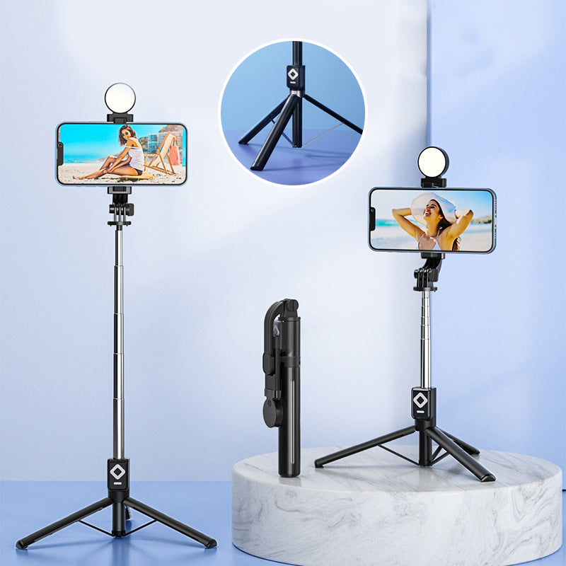 Selfie stick with LED fill light