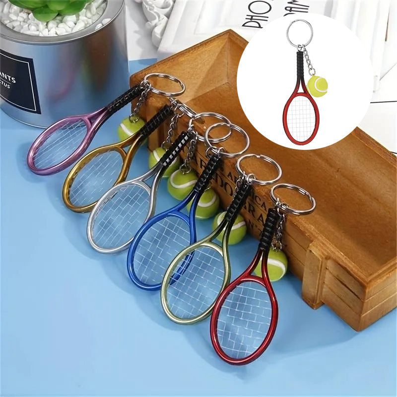 Mini tennis racket keychain