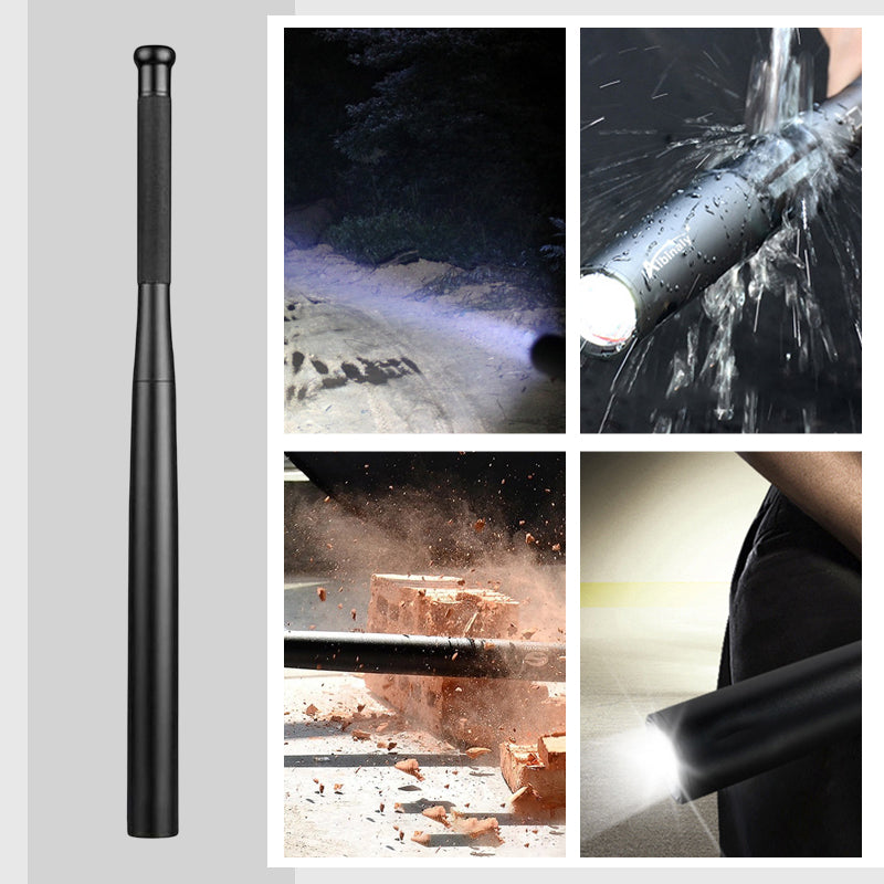 Baseball Bat Shaped LED Flashlight | Aluminum Alloy, 3 Lighting Modes | Emergency & Utility Use