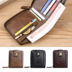 Men's New Short Fashion Multi-Cards Horizontal Zipper Wallet
