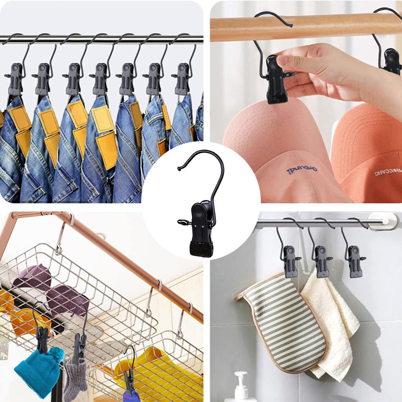 Space-saving portable travel hanger clips