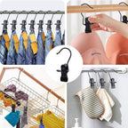 Space-saving portable travel hanger clips