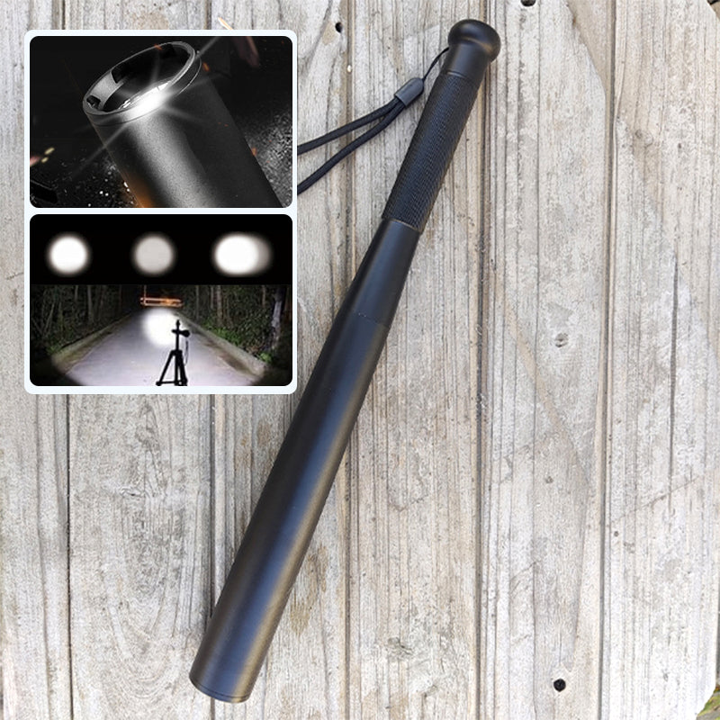 Baseball Bat Shaped LED Flashlight | Aluminum Alloy, 3 Lighting Modes | Emergency & Utility Use