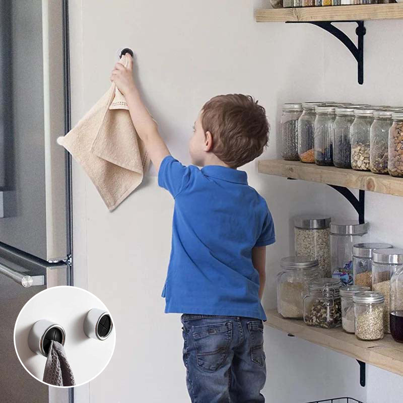 Round self-adhesive towel hooks for the kitchen