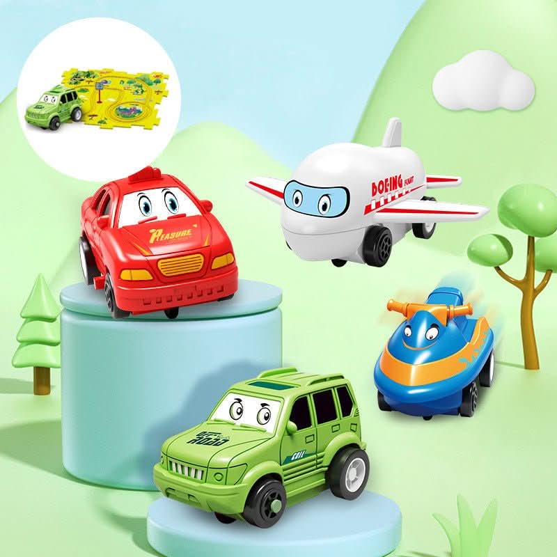 Creative race track puzzle with car for action-packed fun