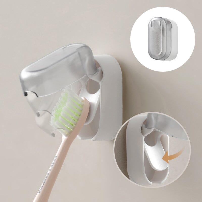 Wall-mounted toothbrush holder with cover