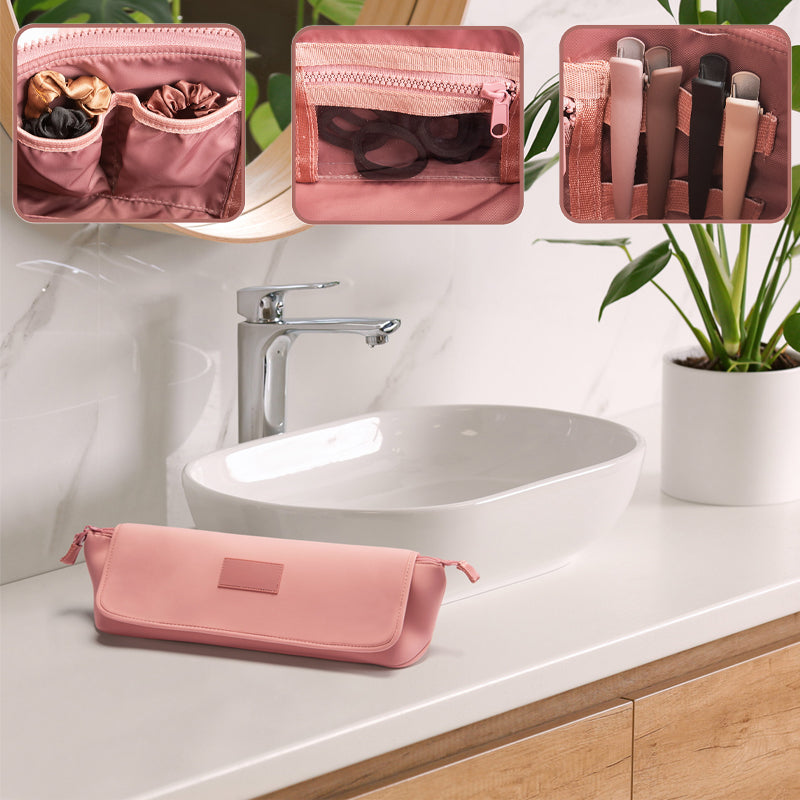 Hair tools travel bag and heat-resistant mat