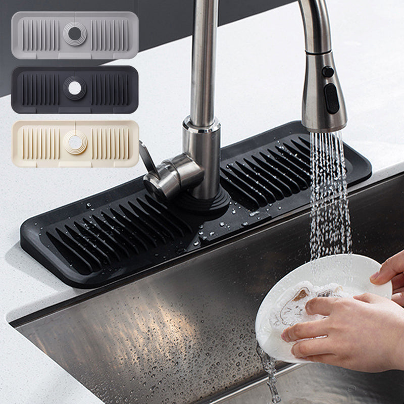Silicone sink faucet splash guard mat